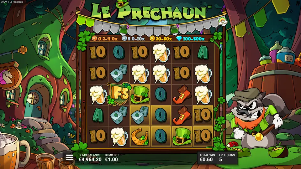 Arc Adventure Bonus in Le Prechaun mit teilweise gefüllter Lucky Charm Bar